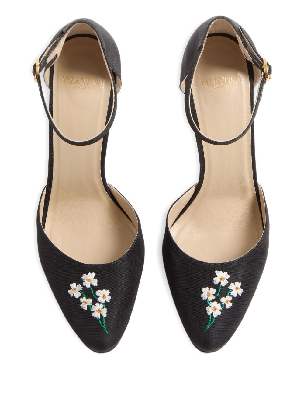 Valentino Garavani Valentino Garavani Hi Dolly Pumps In Fabric With Floral Embroidery 105mm