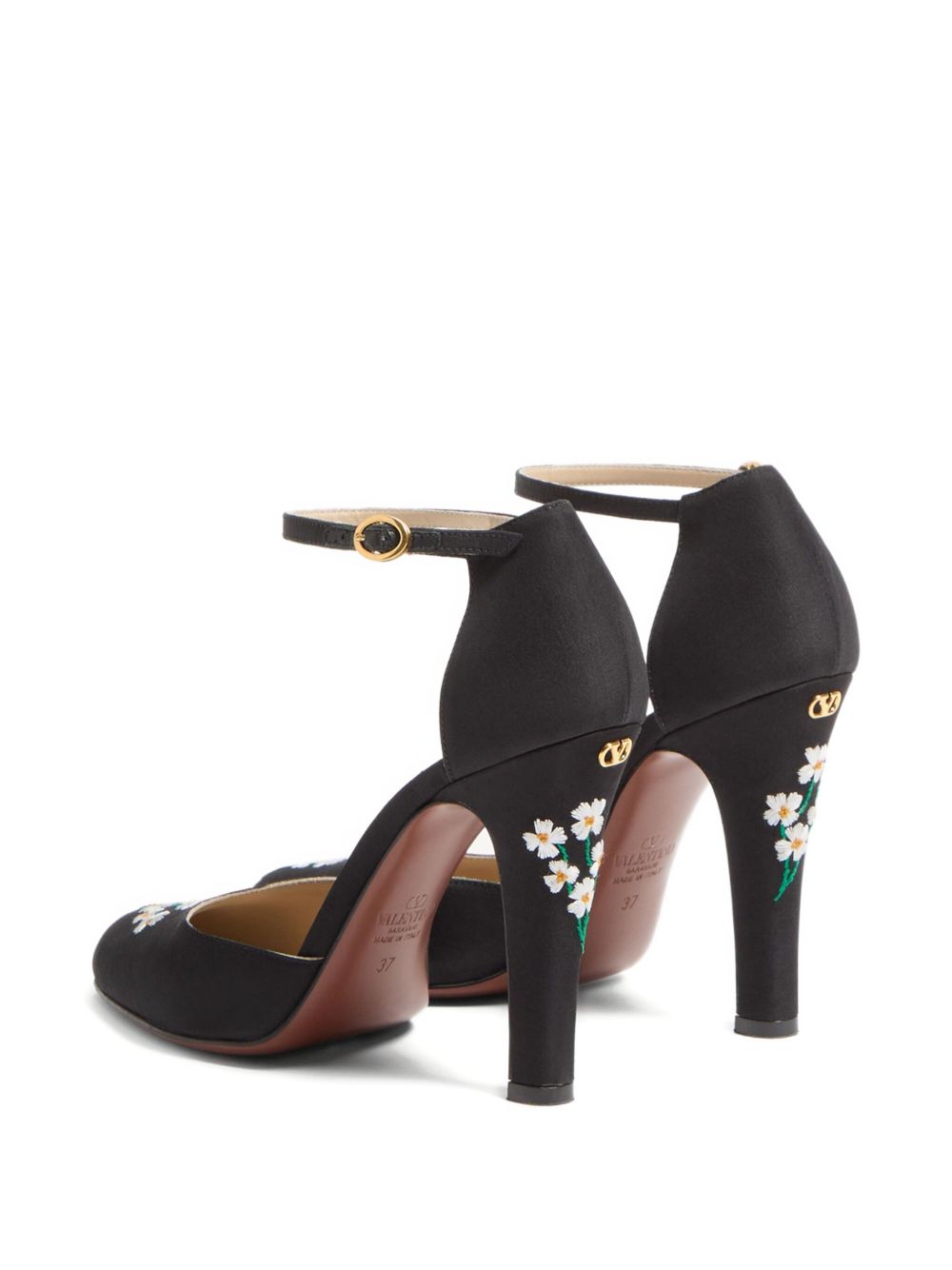 Valentino Garavani Valentino Garavani Hi Dolly Pumps In Fabric With Floral Embroidery 105mm