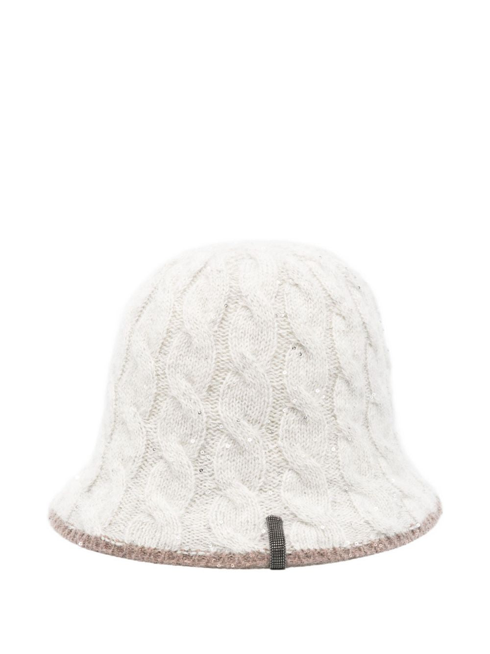 Brunello Cucinelli Brunello Cucinelli cable-knit sequined bucket hat