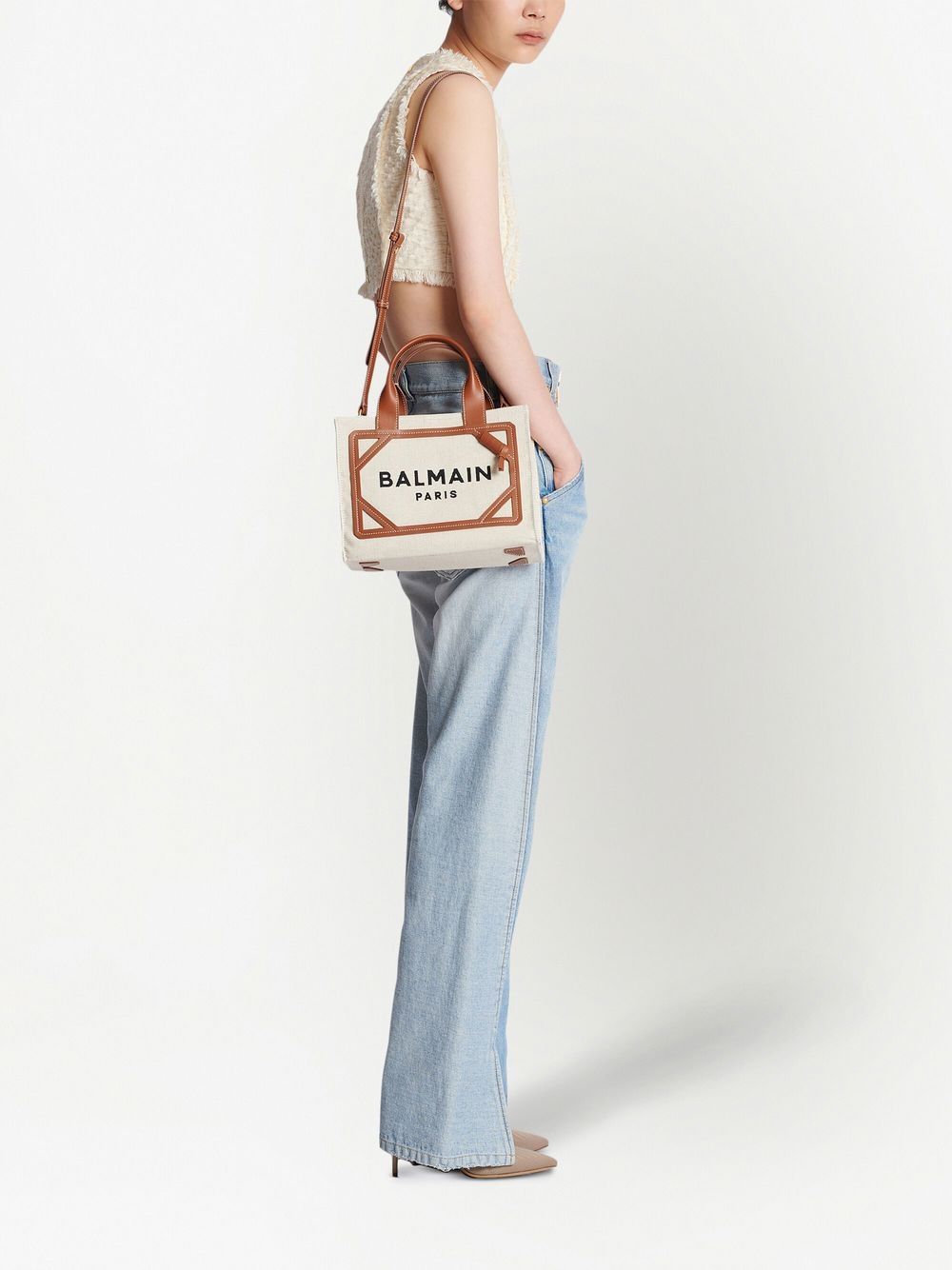 Balmain Balmain B-Army small canvas tote