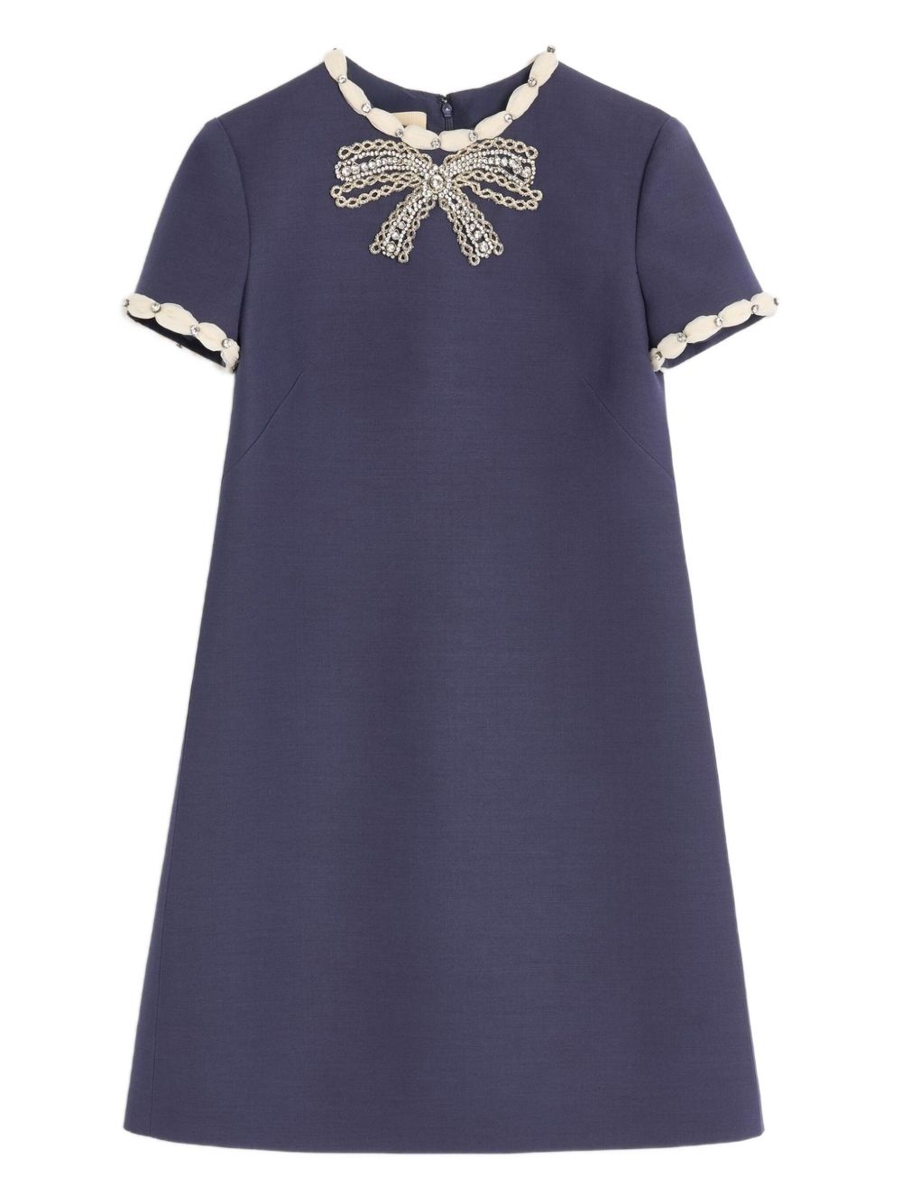Valentino Valentino Short Embroidered Crepe Couture Dress