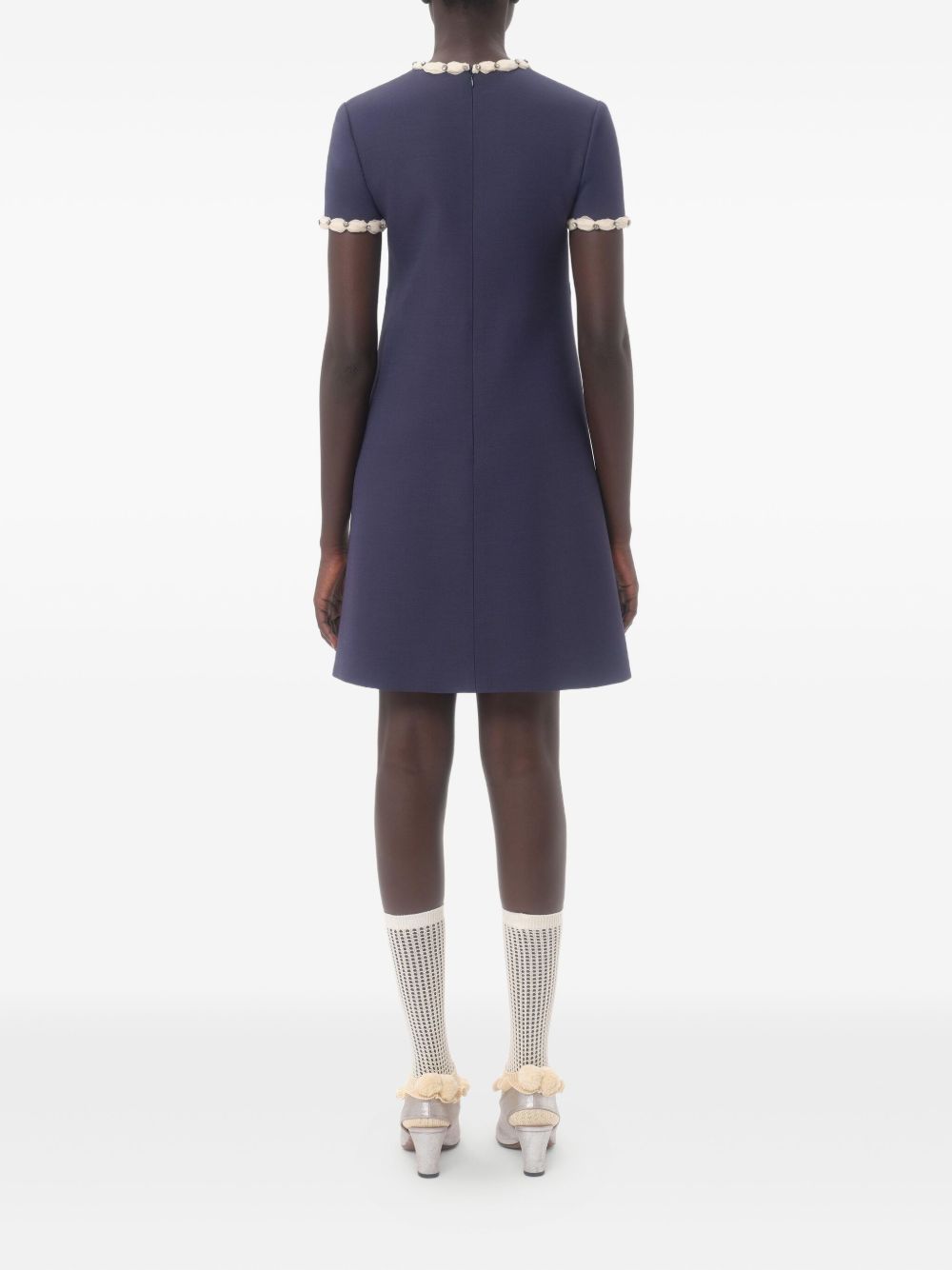 Valentino Valentino Short Embroidered Crepe Couture Dress