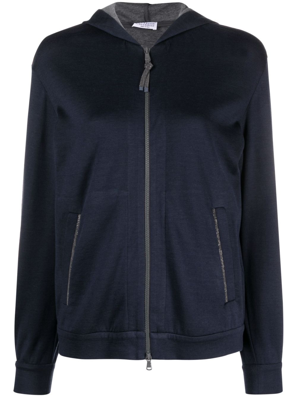 Brunello Cucinelli Brunello Cucinelli Monili chain zipped hoodie