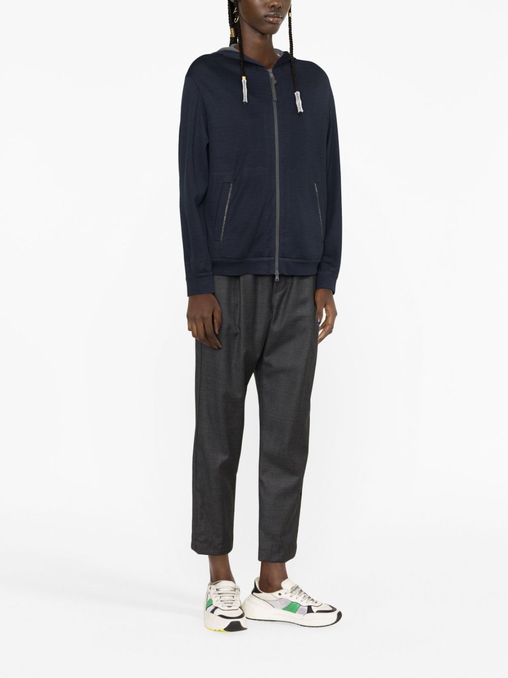 Brunello Cucinelli Brunello Cucinelli Monili chain zipped hoodie