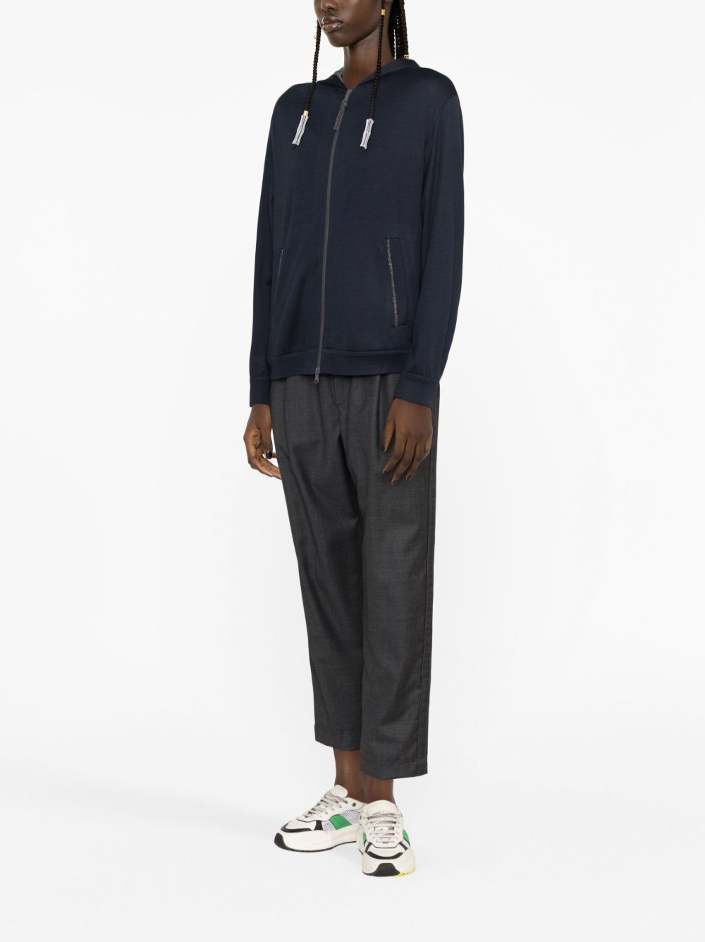 Brunello Cucinelli Brunello Cucinelli Monili chain zipped hoodie