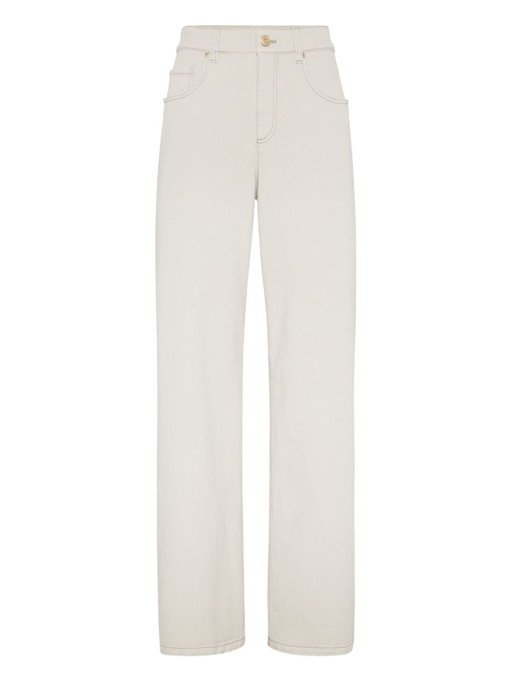 Brunello Cucinelli Brunello Cucinelli Stretch dyed denim loose barrel trousers with monili
