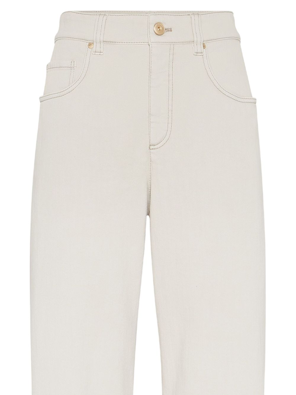 Brunello Cucinelli Brunello Cucinelli Stretch dyed denim loose barrel trousers with monili