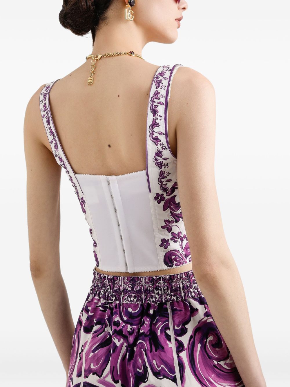 Dolce & Gabbana Dolce & Gabbana Maiolica print bustier top