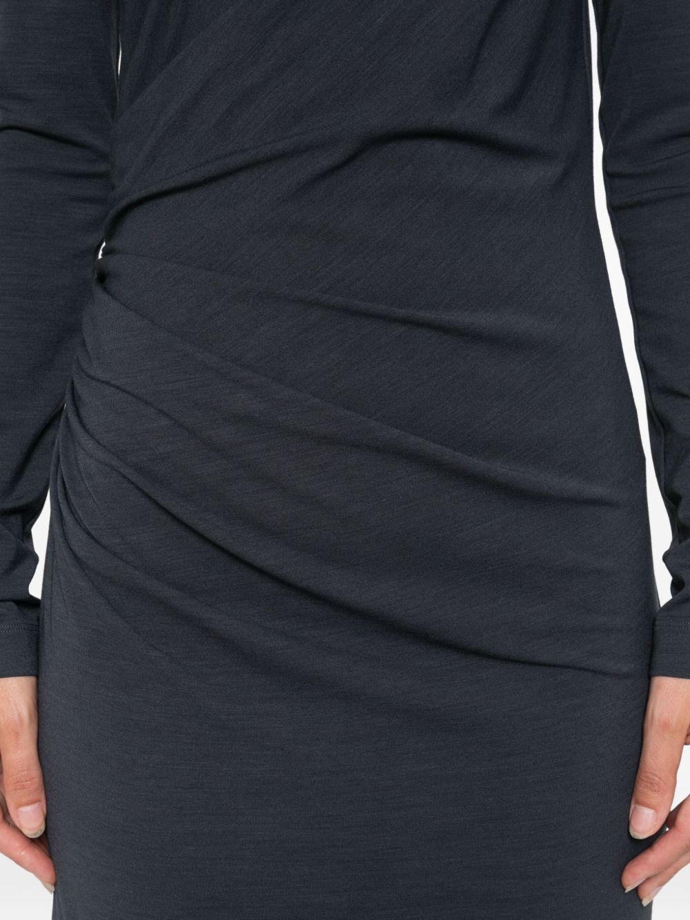 Brunello Cucinelli Brunello Cucinelli High-neck gathered midi dress