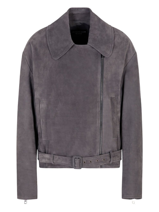Emporio Armani Emporio Armani Icon Nubuck Calfskin Biker Jacket