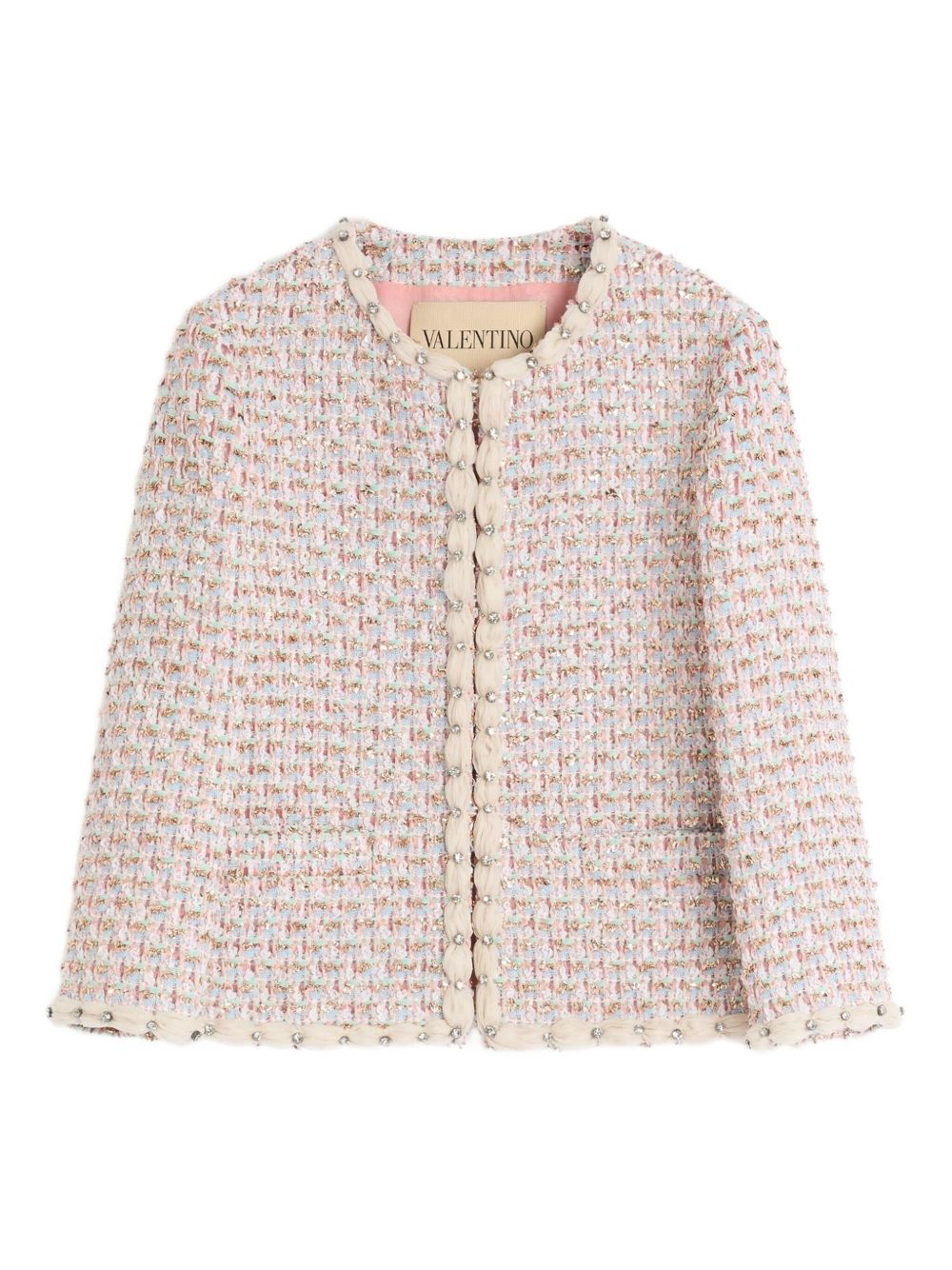 Valentino Valentino Embroidered Ribbon Tweed Jacket