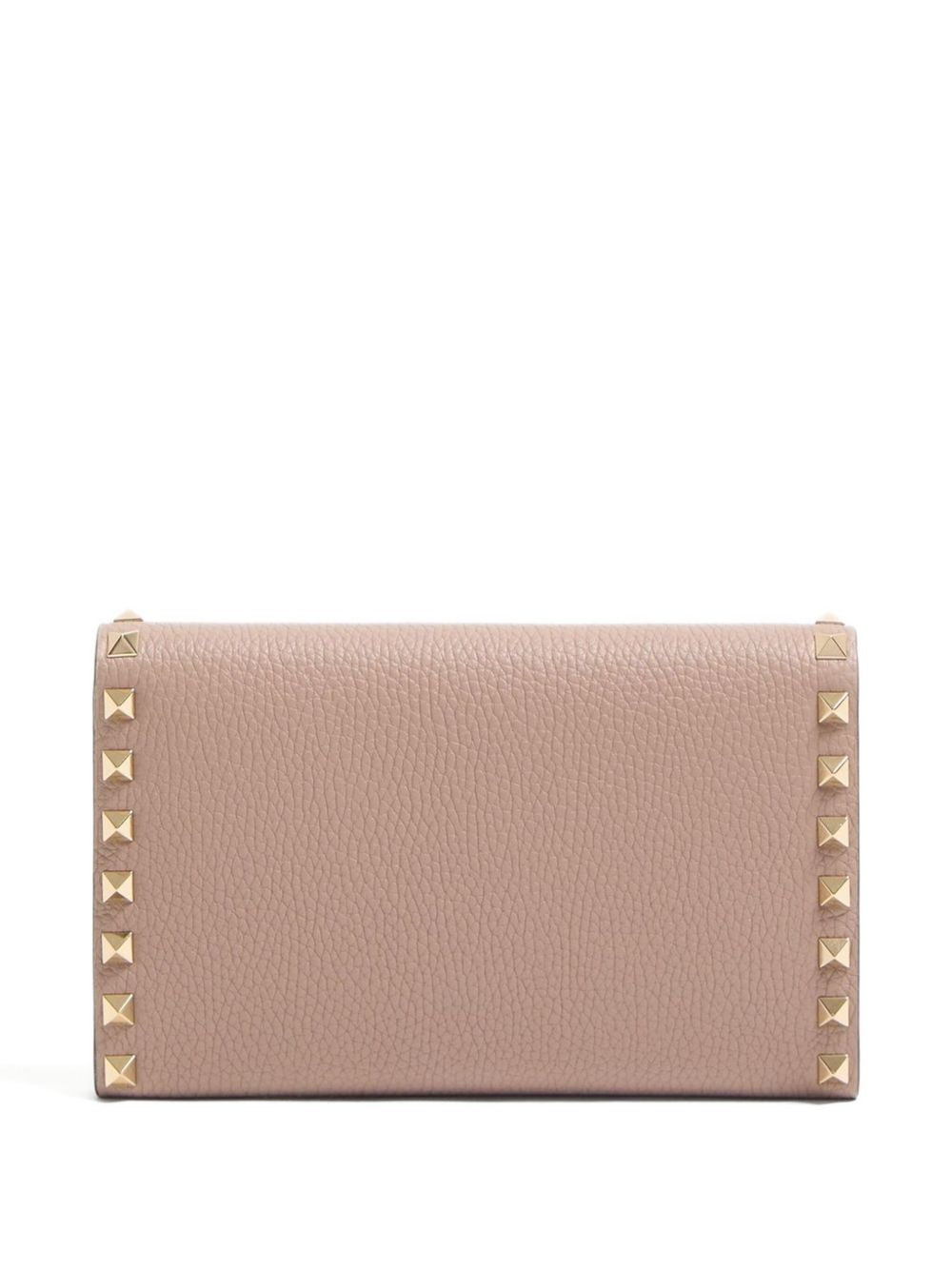 Valentino Garavani Valentino Garavani Rockstud Chain Wallet in Garnet Calfskin