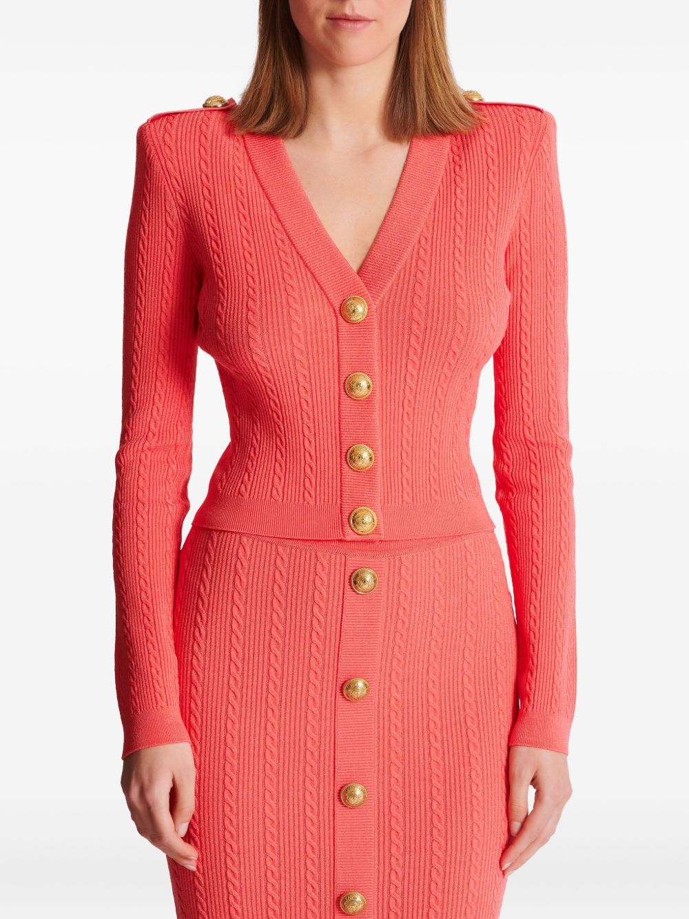 Balmain Balmain Long-sleeved twisted knit cardigan