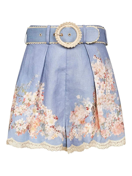 Zimmermann Zimmermann Floral-print belted shorts
