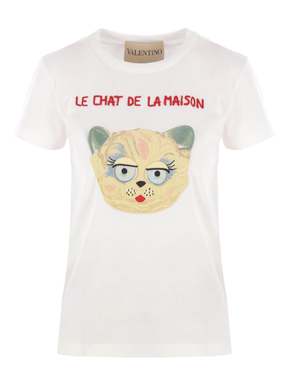 Valentino Valentino Cat-face patch T-shirt