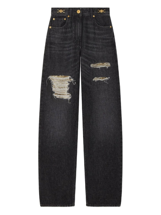Versace Versace Metal Mesh Regular-Fit Jeans