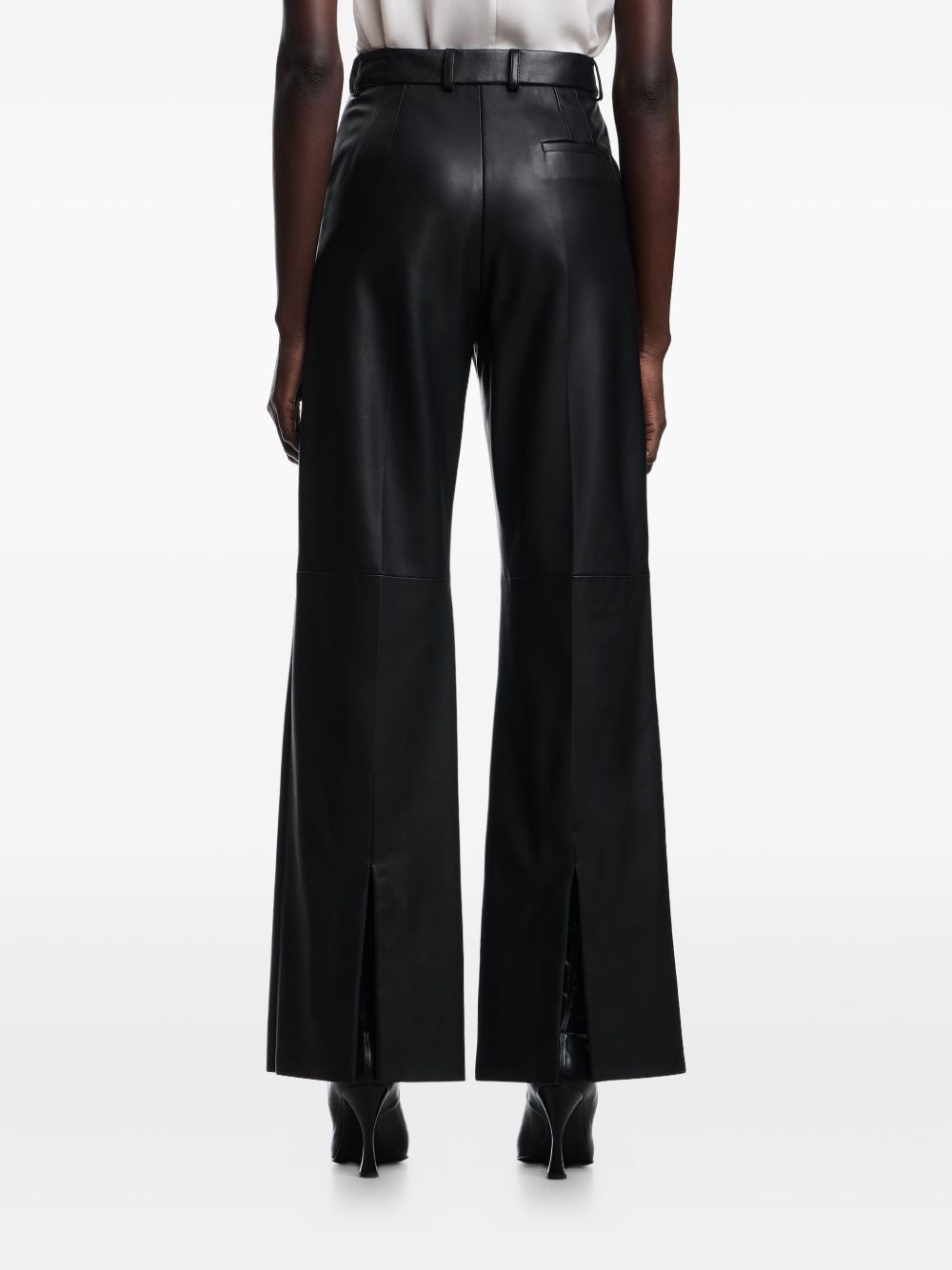Emporio Armani Emporio Armani Palazzo trousers in lambskin glovery