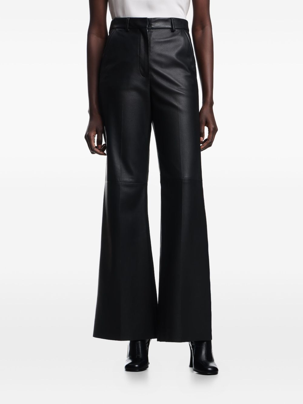 Emporio Armani Emporio Armani Palazzo trousers in lambskin glovery