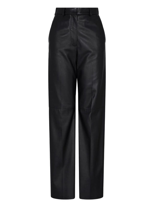 Emporio Armani Emporio Armani Palazzo trousers in lambskin glovery