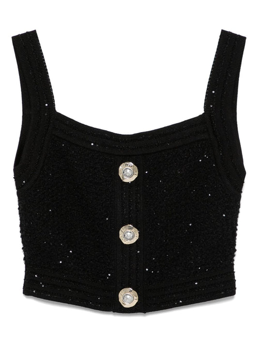 Balmain Balmain Black Sleeveless Tops