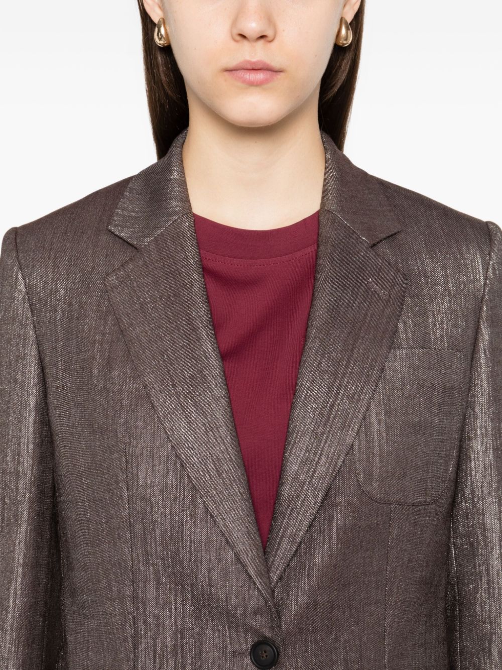 Brunello Cucinelli Brunello Cucinelli Metallic single-breasted blazer