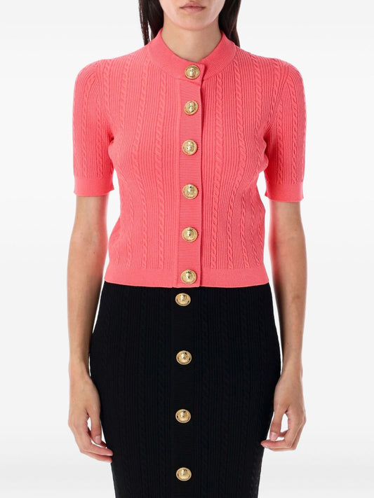 Balmain Balmain Cable-knit buttoned cardigan