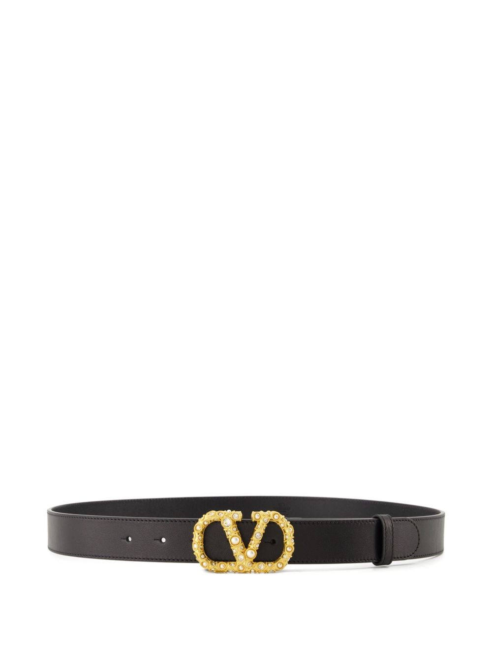 Valentino Garavani Valentino Garavani crystal embellishment VLogo Signature leather belt