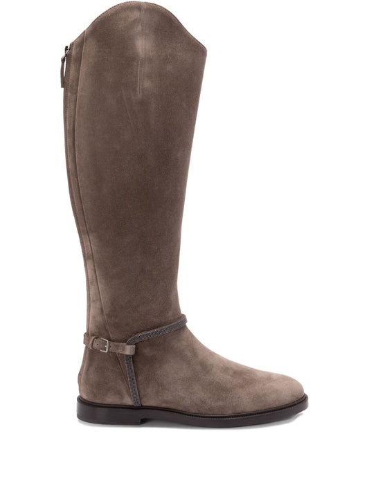 Brunello Cucinelli Brunello Cucinelli Suede buckled boots