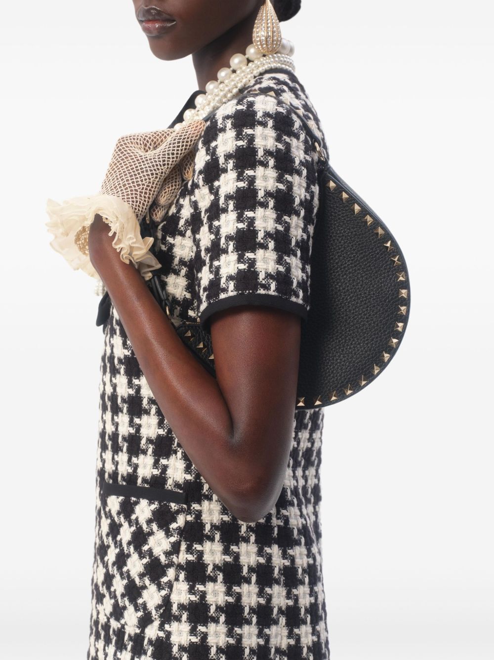 Valentino Garavani Valentino Garavani Mini Rockstud Hobo Bag in Grainy Calfskin