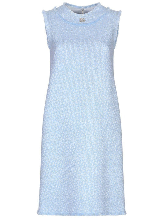 Dolce & Gabbana Dolce & Gabbana Sleeveless raschel tweed dress with DG logo