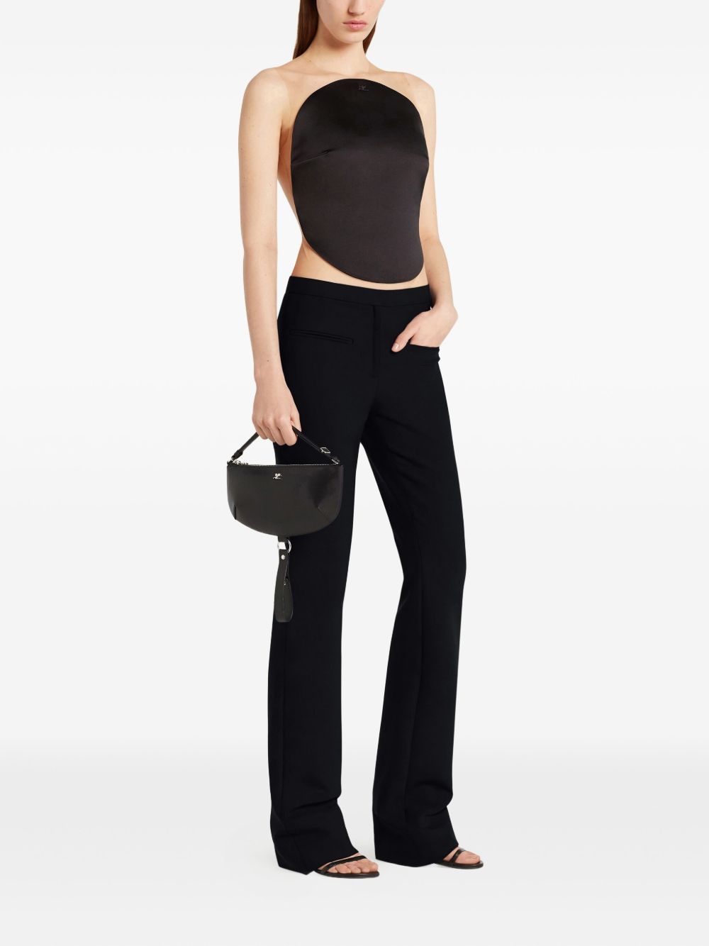 Courreges Pre Courreges Pre half-moon leather shoulder bag