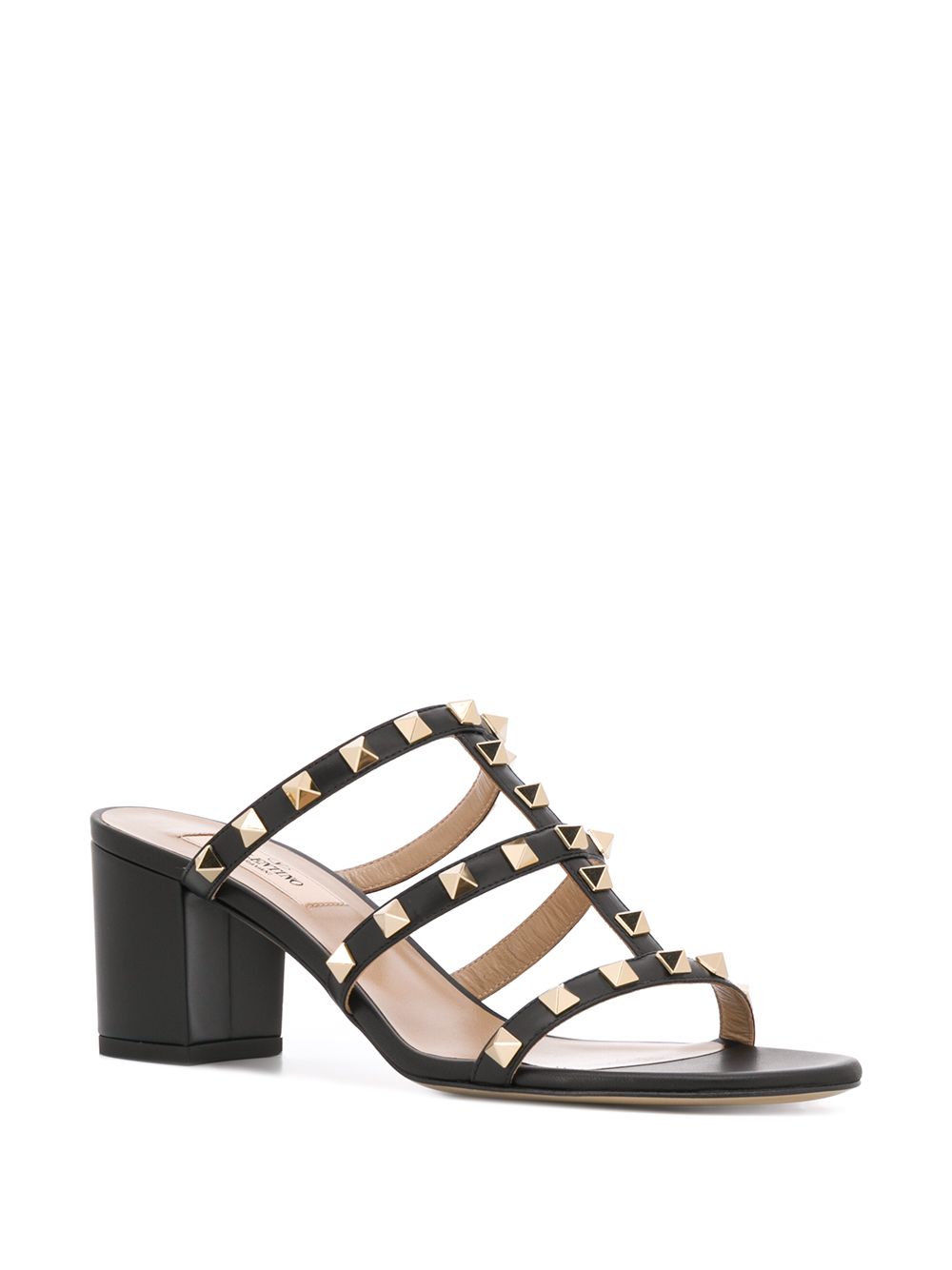 Valentino Garavani Valentino Garavani Rockstud Calfskin Slider Sandal 60mm