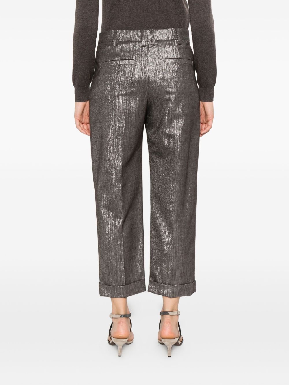 Brunello Cucinelli Brunello Cucinelli Pleat-detail metallic trousers