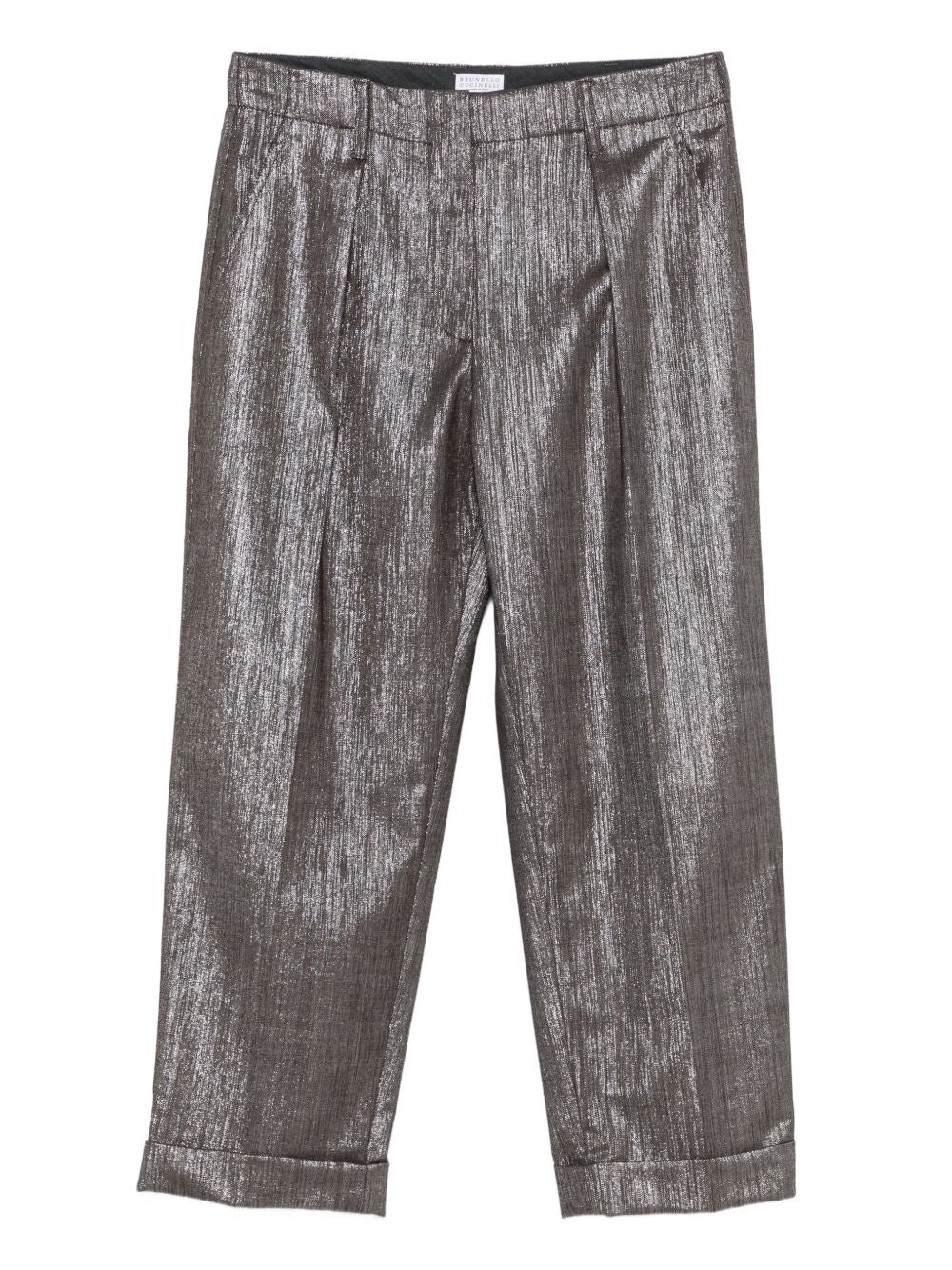 Brunello Cucinelli Brunello Cucinelli Pleat-detail metallic trousers