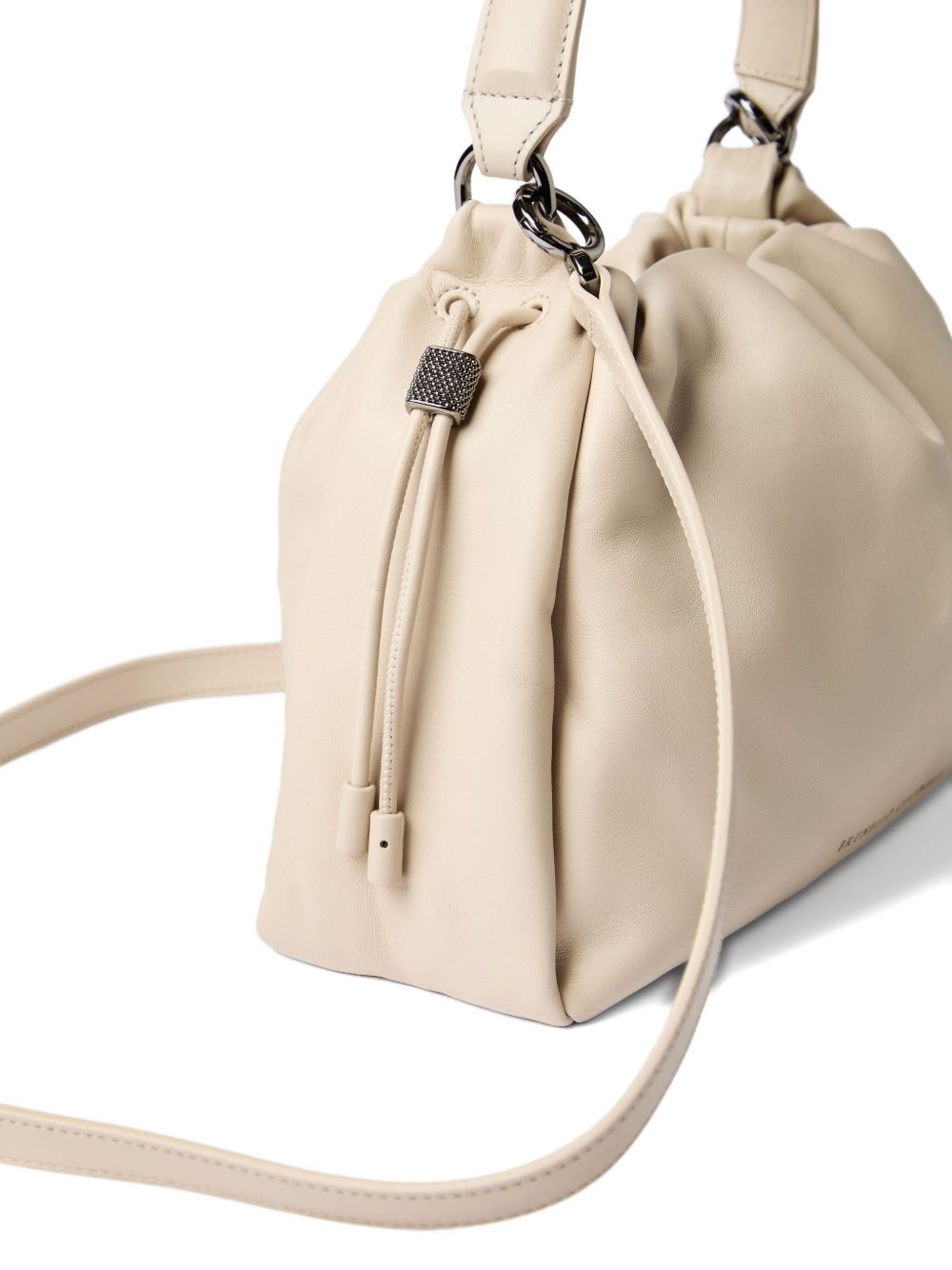 Brunello Cucinelli Brunello Cucinelli Mellow small bucket bag in soft leather with monili