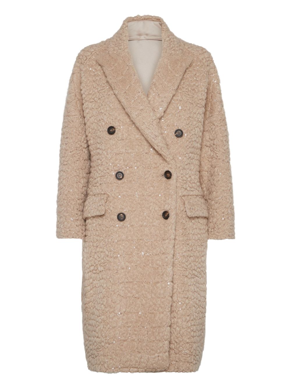 Brunello Cucinelli Brunello Cucinelli Virgin wool and mohair coat with dazzling croc motif