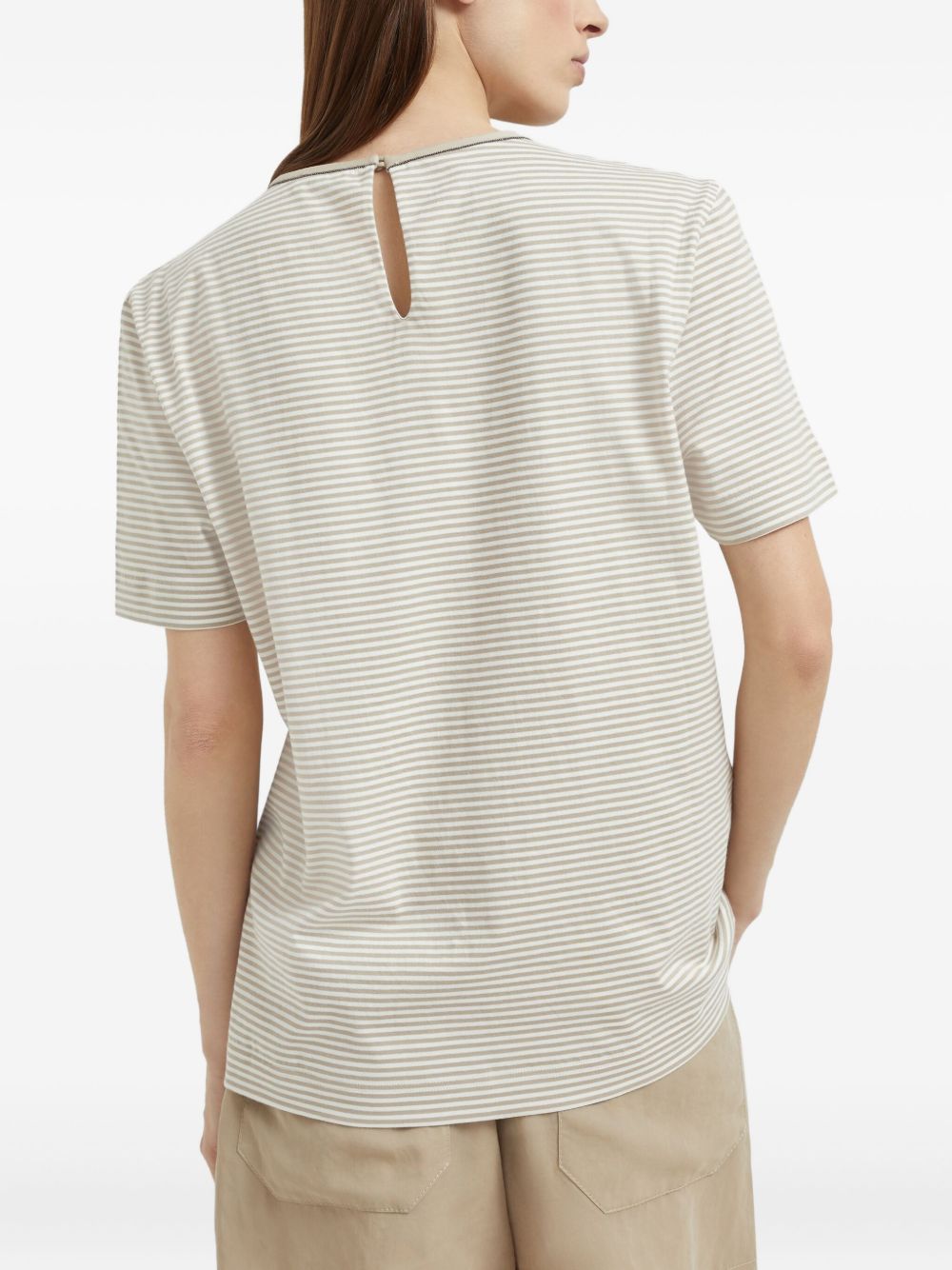 Brunello Cucinelli Brunello Cucinelli Cotton Stripe T-Shirt