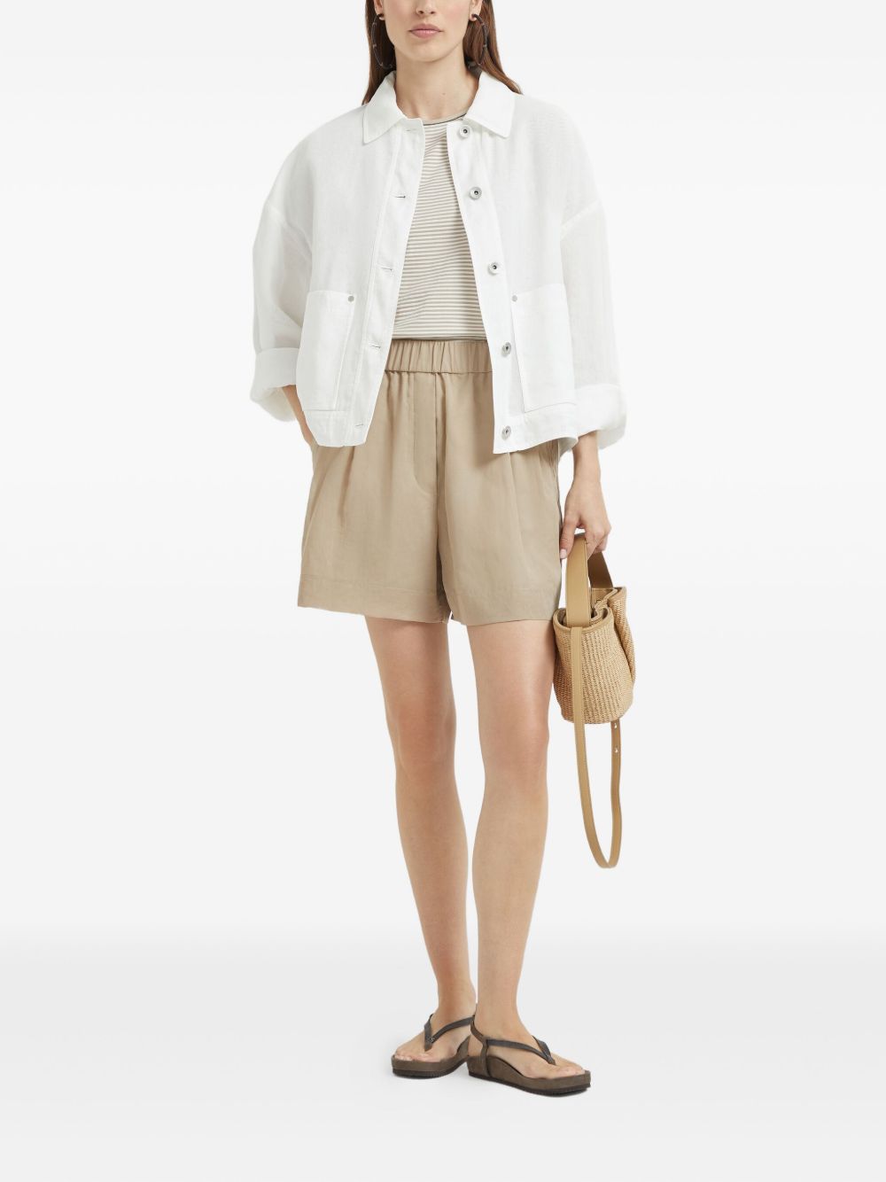 Brunello Cucinelli Brunello Cucinelli Cotton Stripe T-Shirt