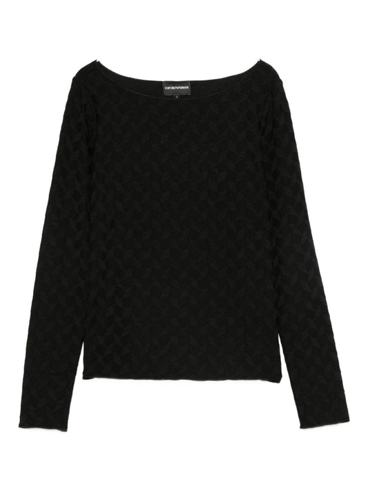 Emporio Armani Emporio Armani Jacquard jersey sweater with geometric pattern