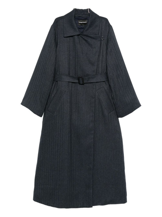 Emporio Armani Emporio Armani Striped double-breasted coat
