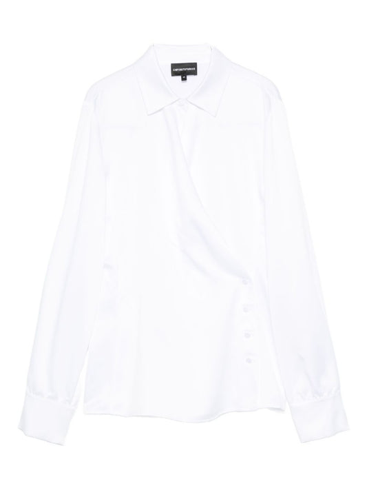 Emporio Armani Emporio Armani Wrap-front button-detail blouse