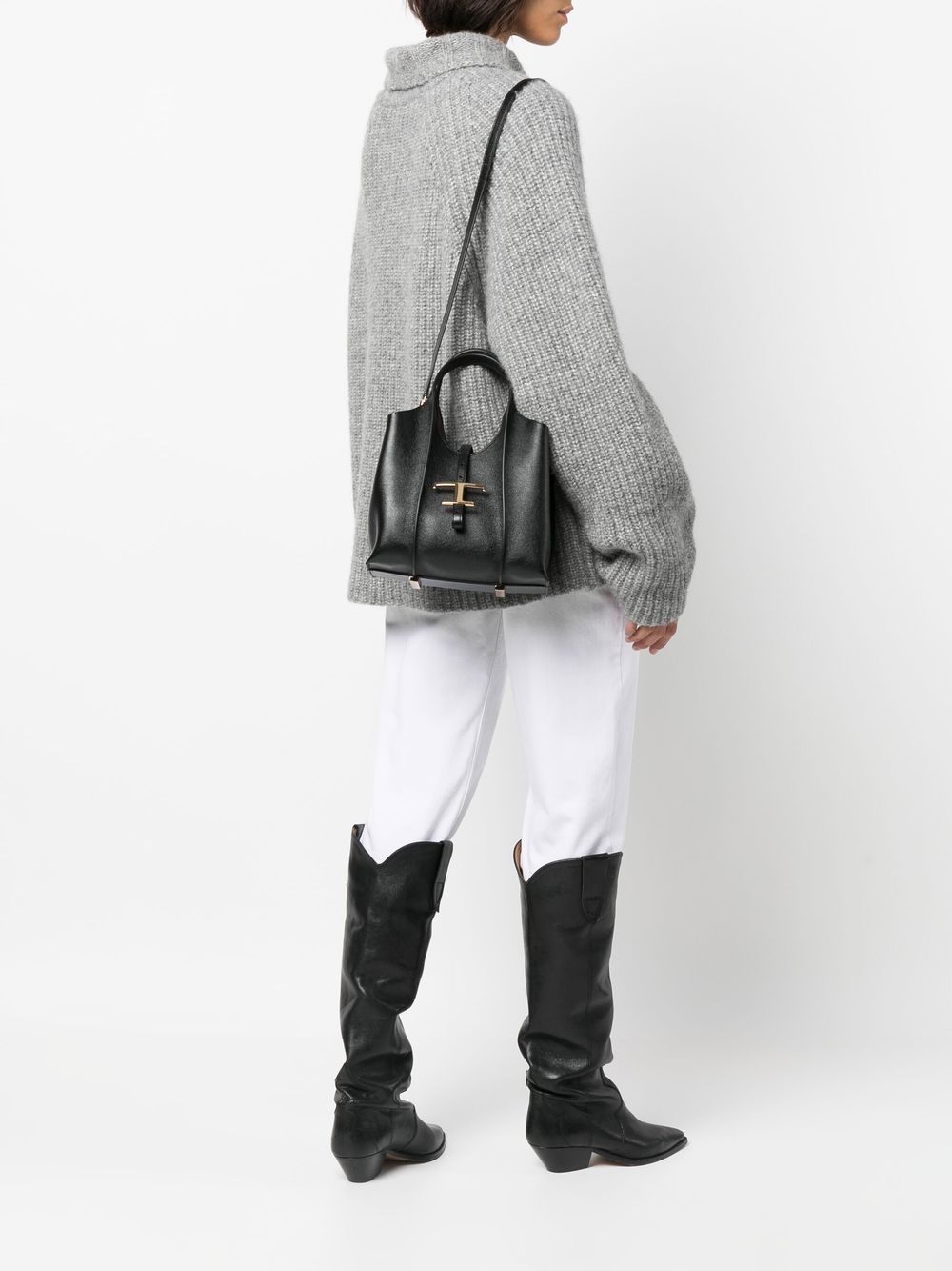 Tod'S Tod's T Timeless Mini Leather Shopping Bag