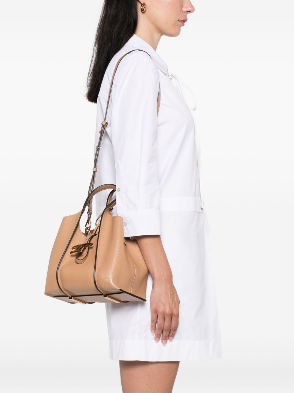 Tod'S Tod's T Timeless Mini Leather Shopping Bag