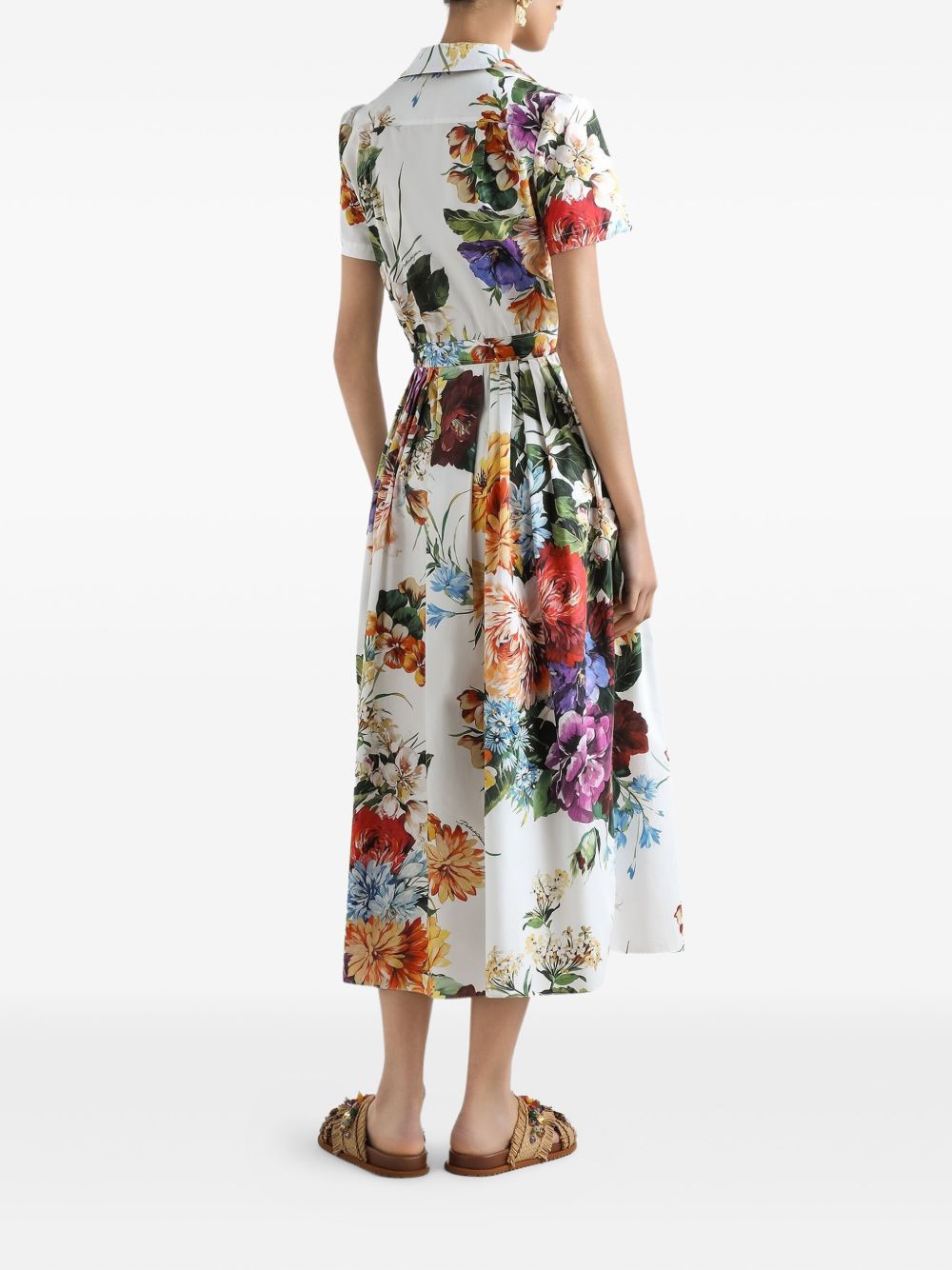 Dolce & Gabbana Dolce & Gabbana Poplin dress with flower bouquet print