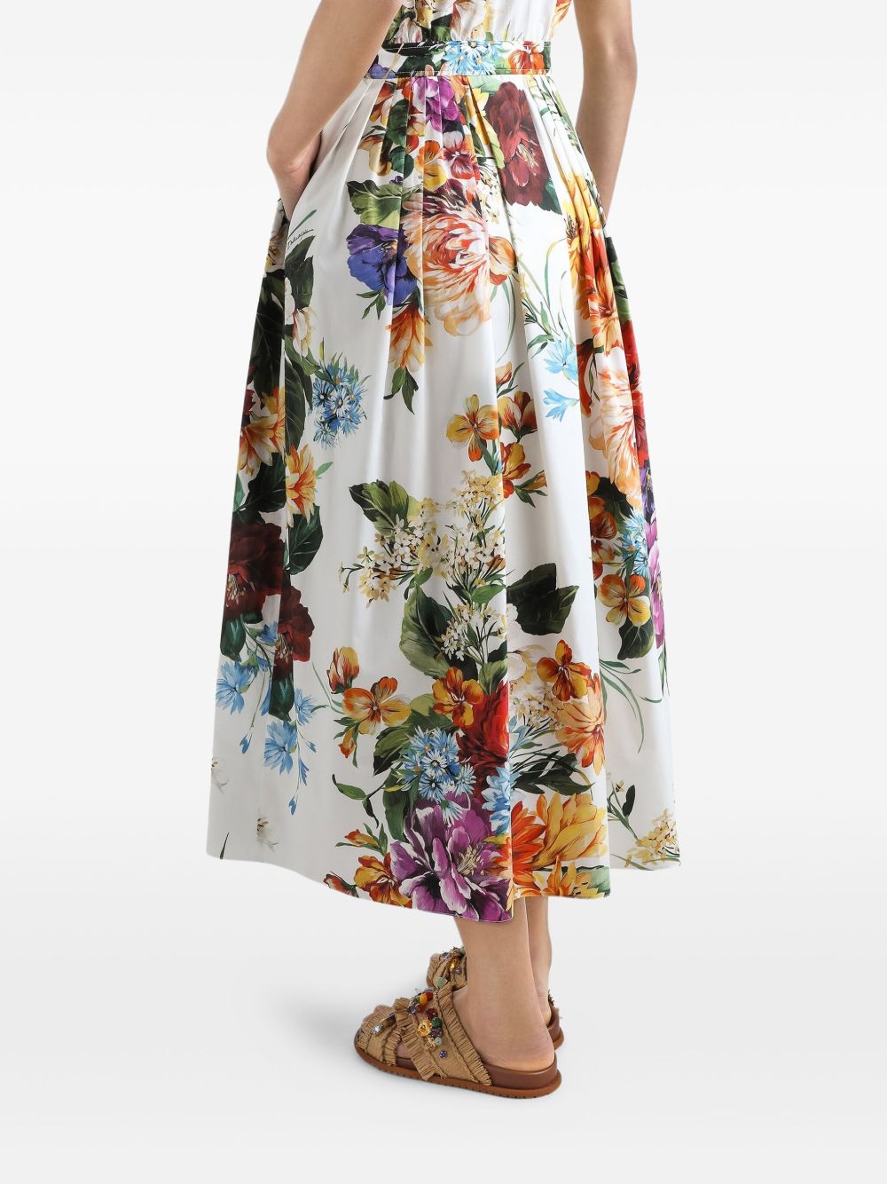 Dolce & Gabbana Dolce & Gabbana Poplin dress with flower bouquet print