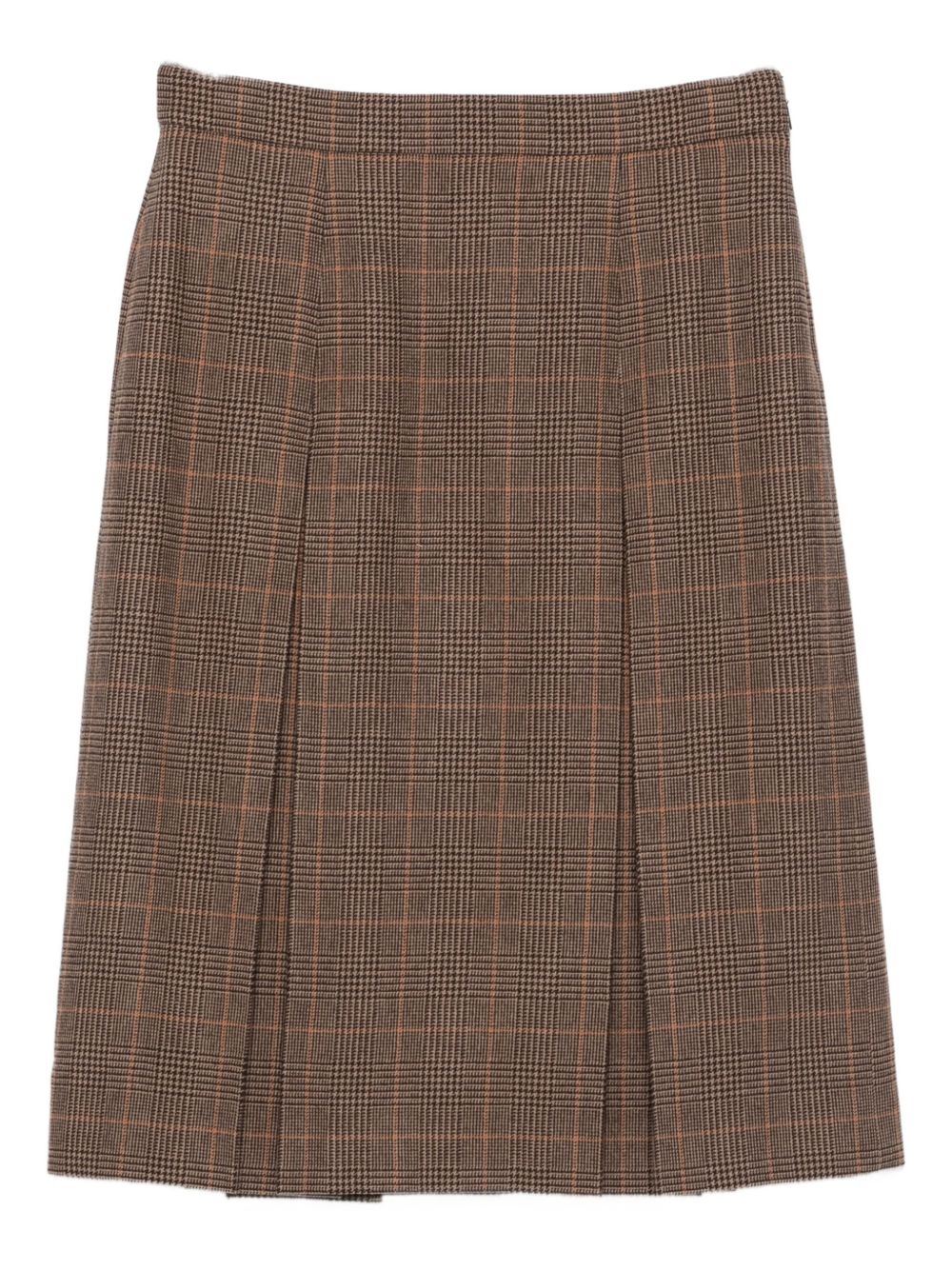 Saint Laurent Saint Laurent Prince of Wales wool and cashmere midi skirt