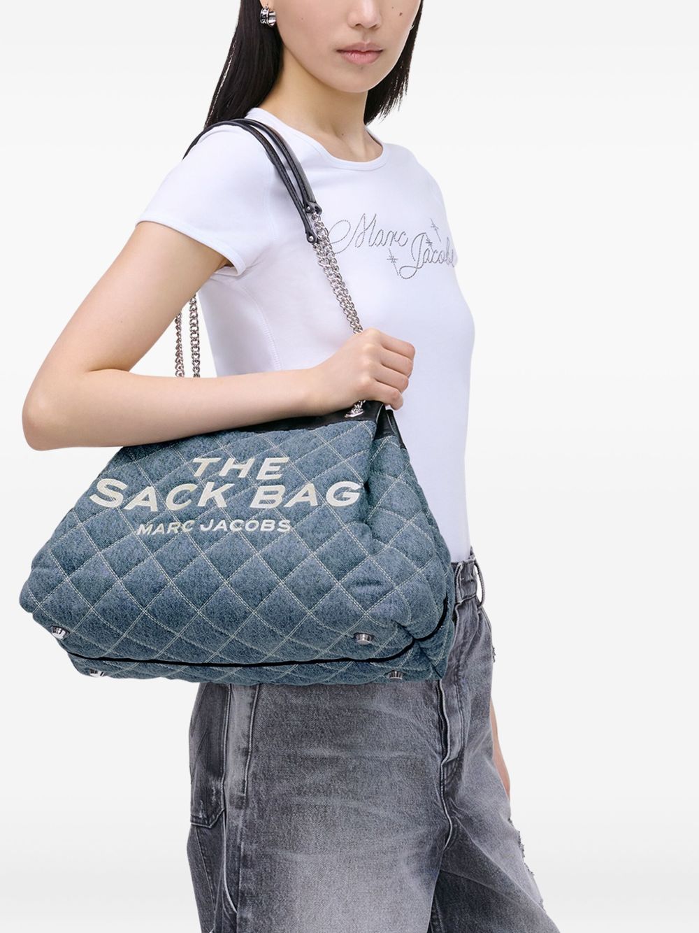 Marc Jacobs Marc Jacobs The Quilted Denim Large Chain Sack Bag