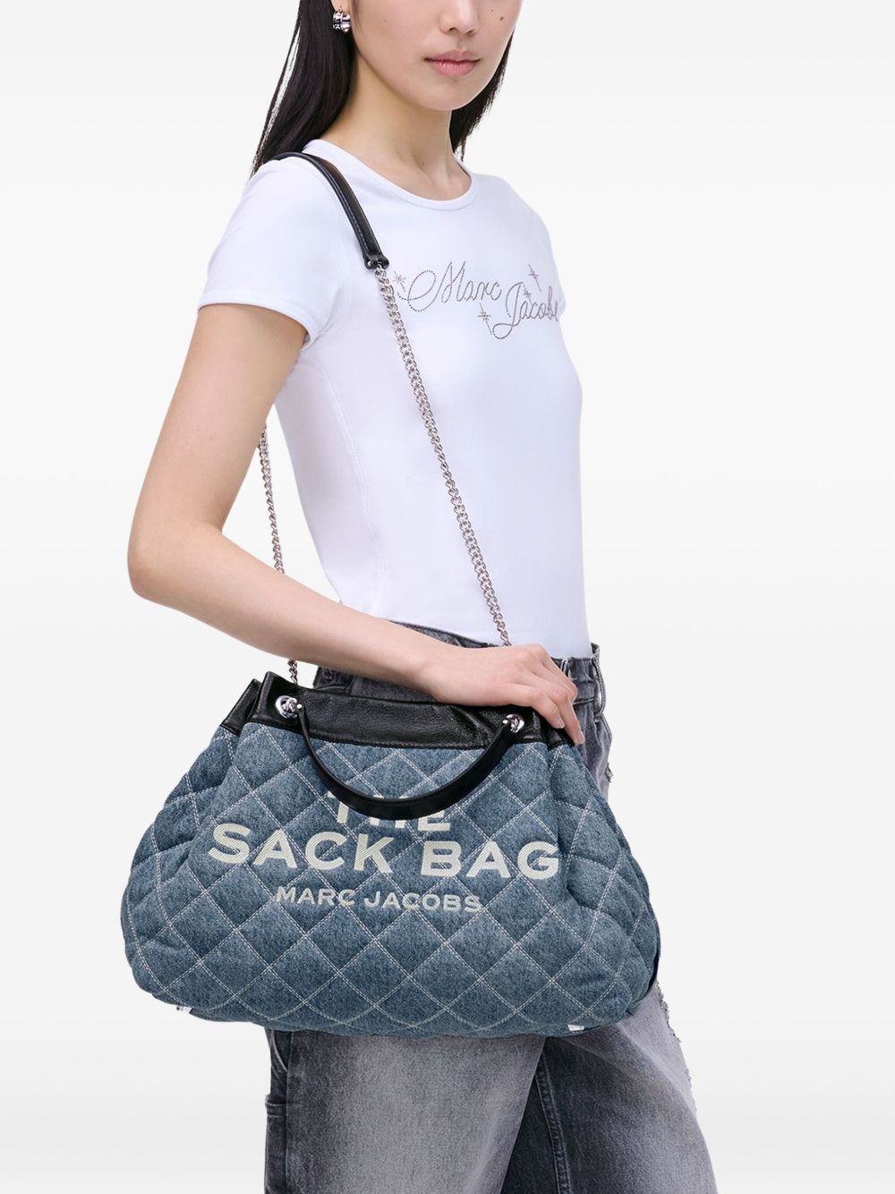 Marc Jacobs Marc Jacobs The Quilted Denim Large Chain Sack Bag