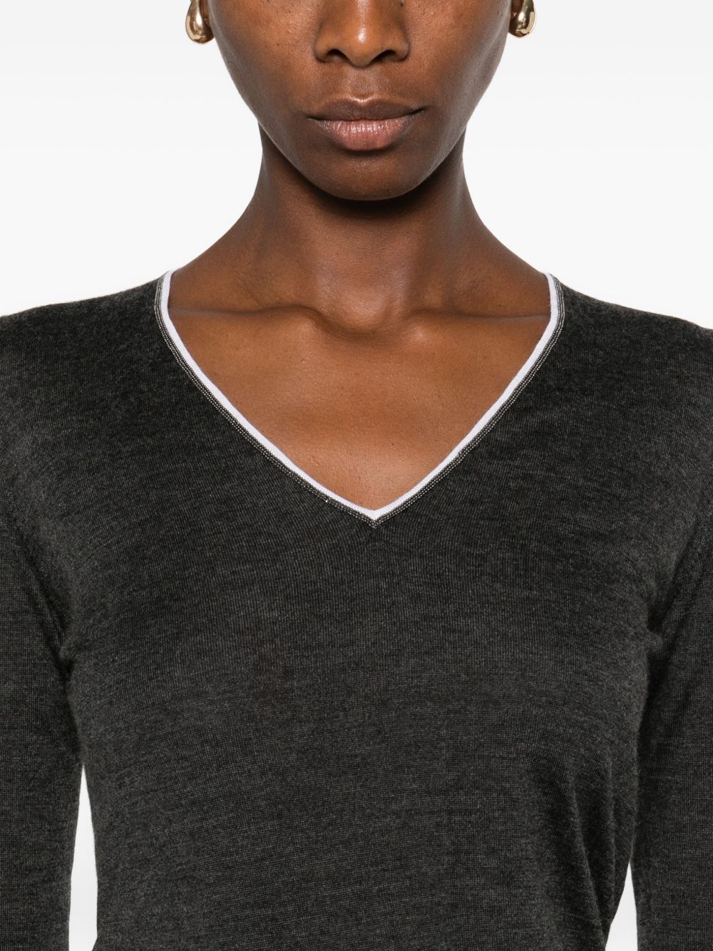 Brunello Cucinelli Brunello Cucinelli V-neck embellished sweater