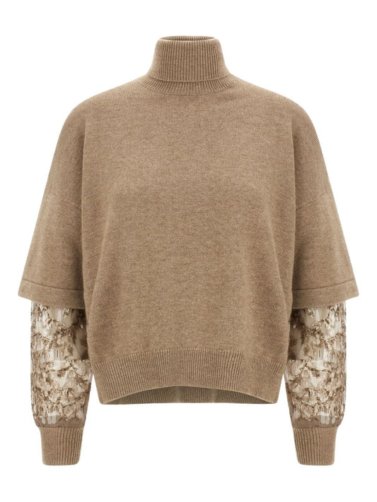 Brunello Cucinelli Brunello Cucinelli Sequin-embellished high-neck sweater